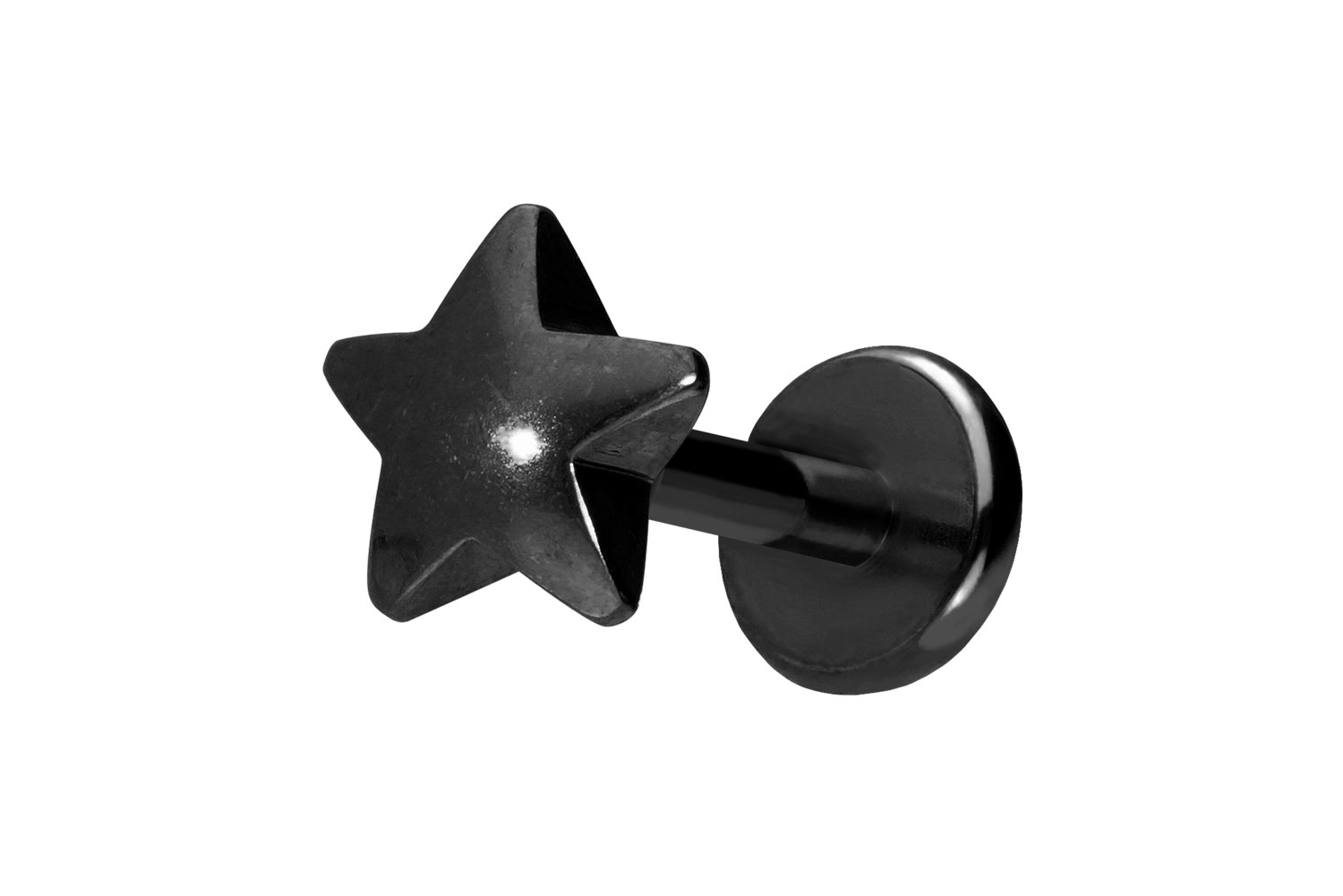Titan Labret Piercing mit Push Fit STERN